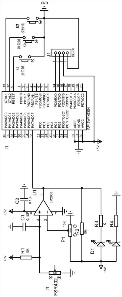 A plantar pressure wireless acquisition and display circuit and method thereof