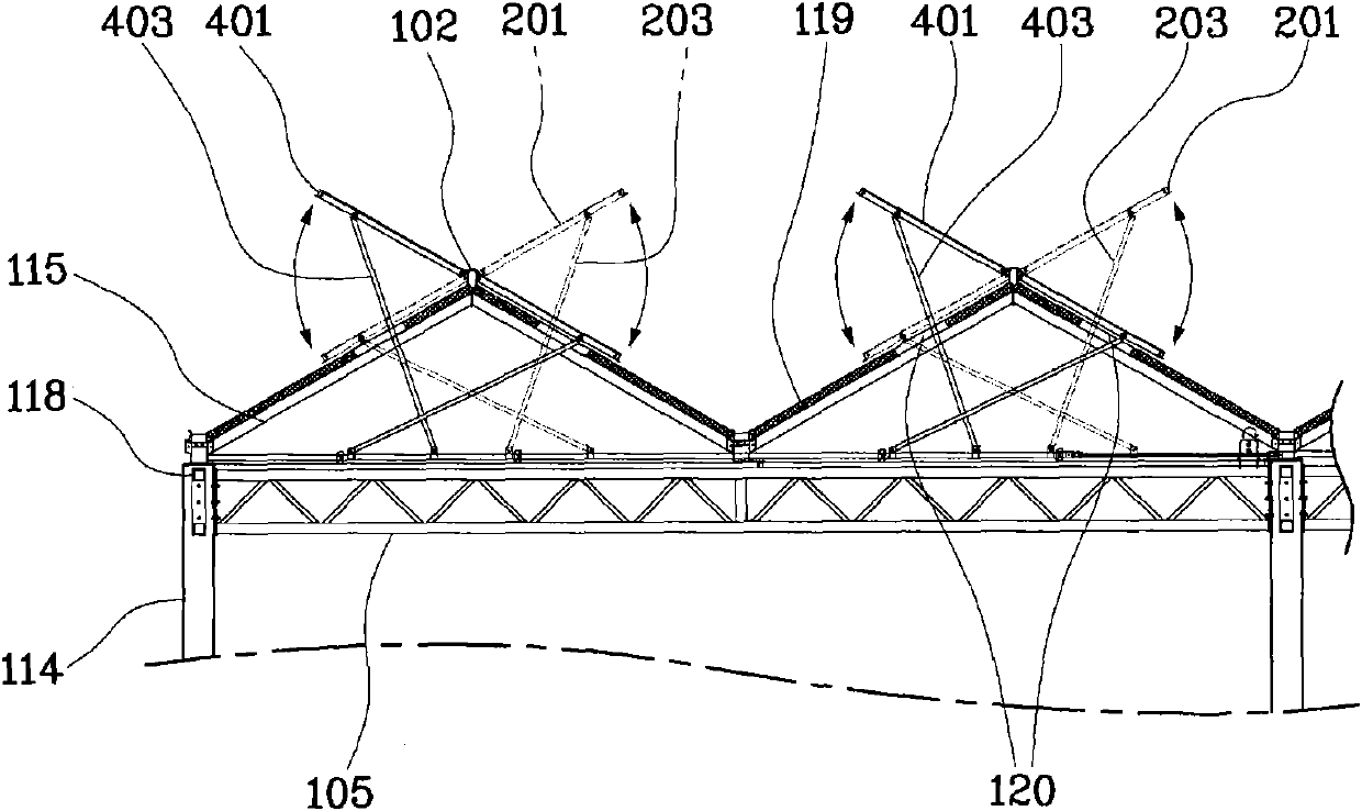 Apparatus for two-way tracing and concentrating sunlight of roof installation type