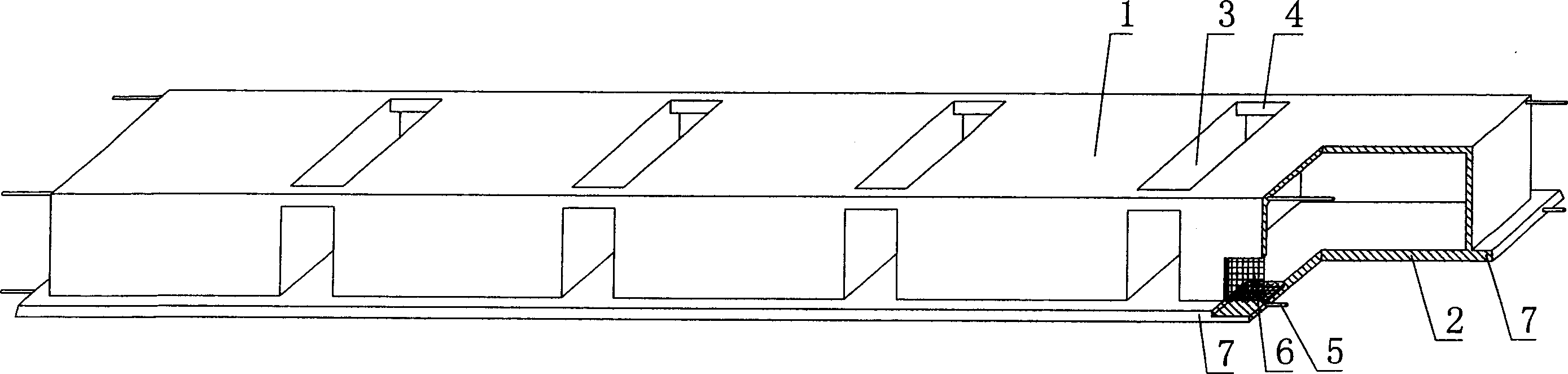 Hollow cavity structural component for hollow board