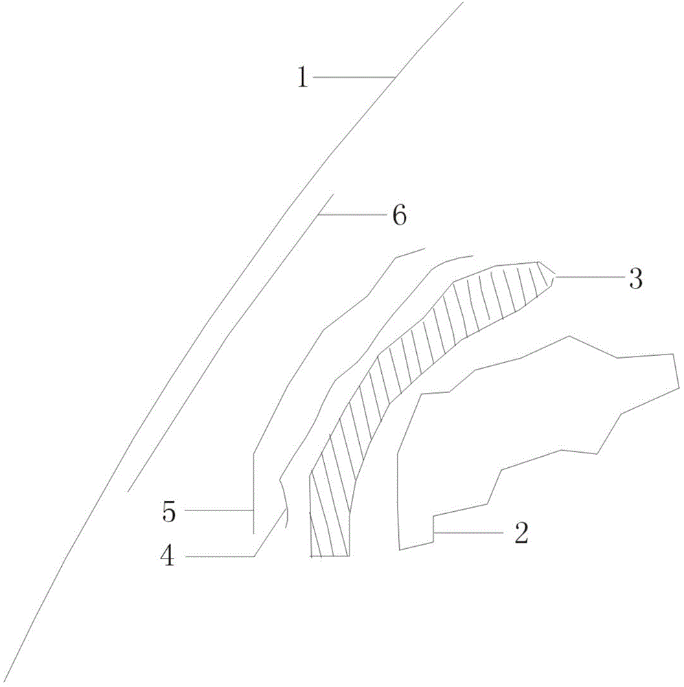 Construction method of controlled blasting for loosening of steep mountains adjacent to existing lines