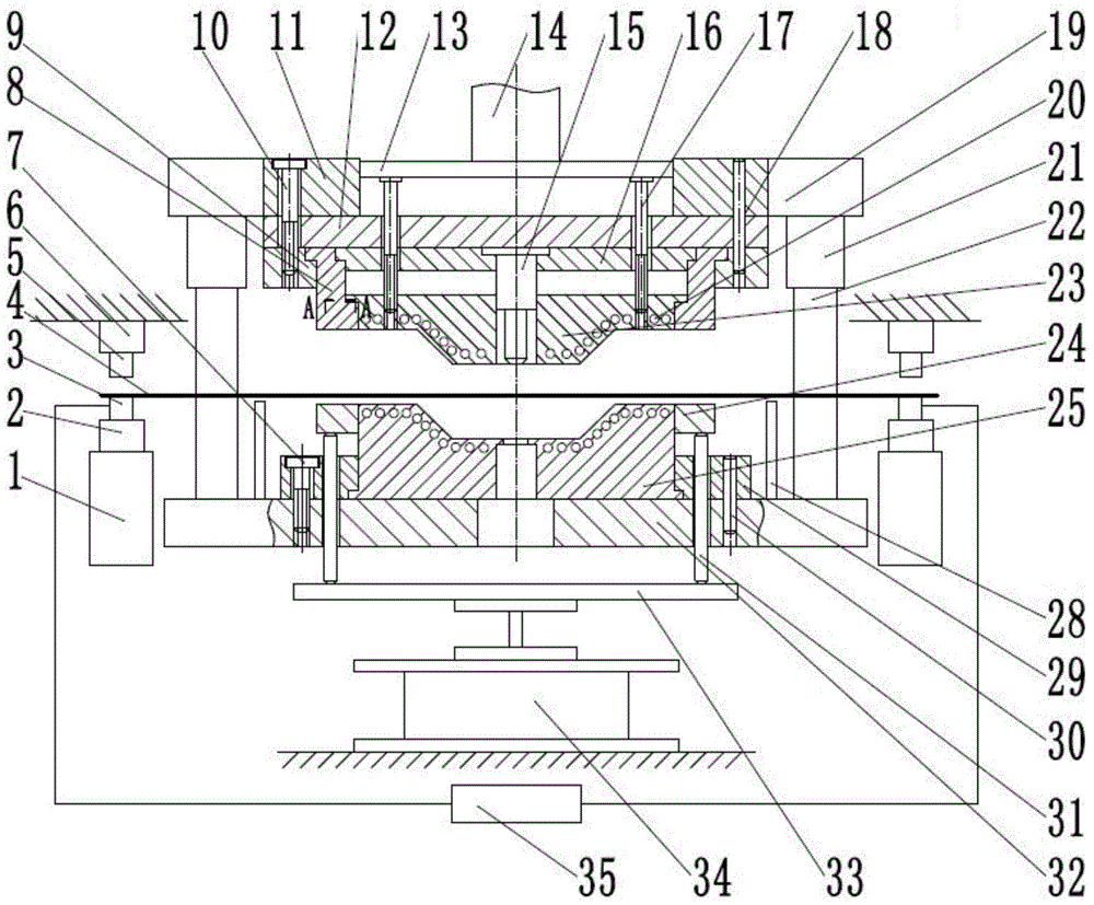 A continuous hot stamping device and process