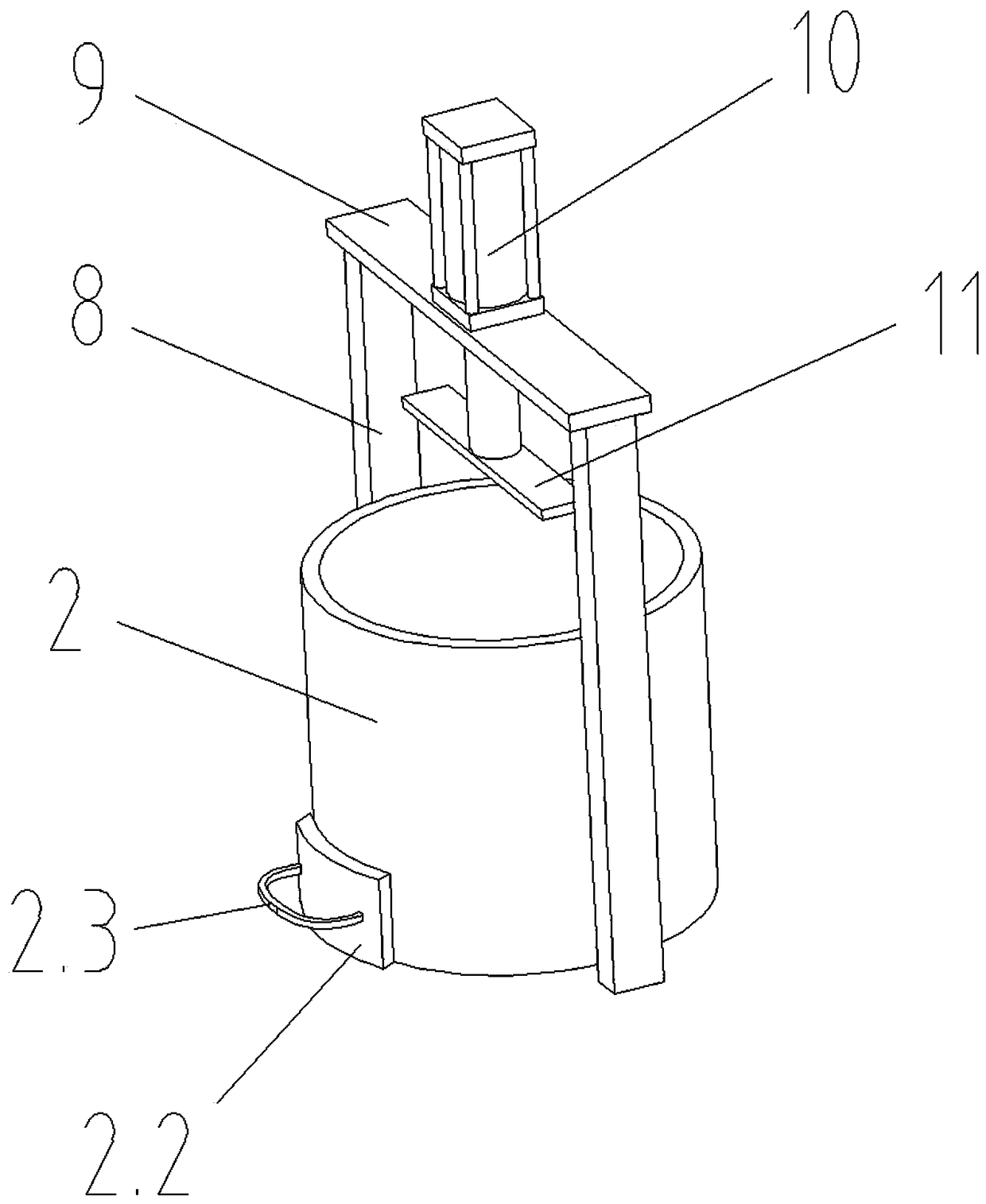 Swinging assembly used for washing device for lotus roots