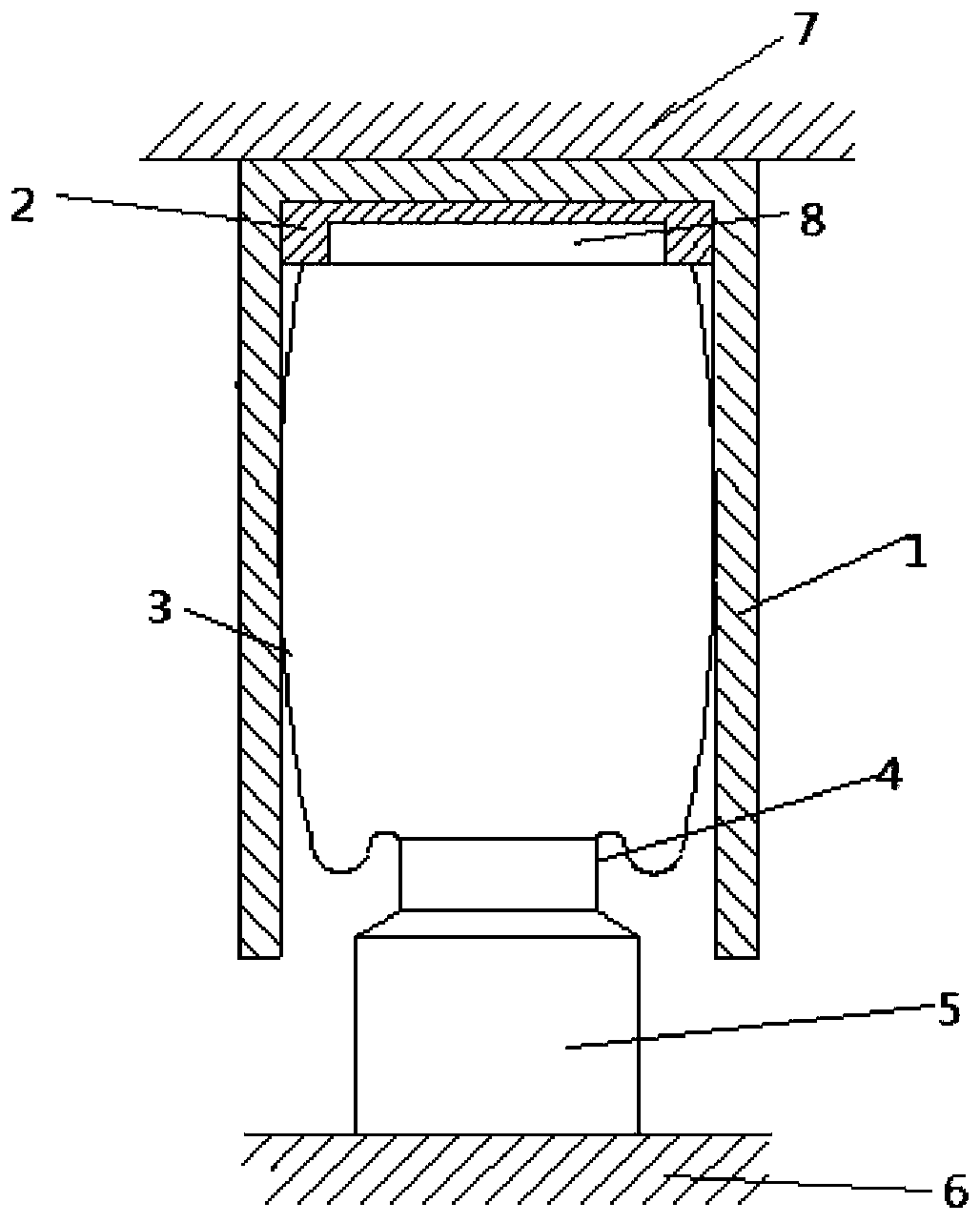 A membrane type high-pressure air spring fully covered by a sleeve