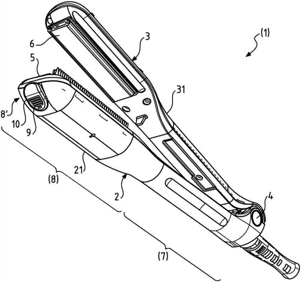 Hairstyling appliance having integrated thermal insulation means