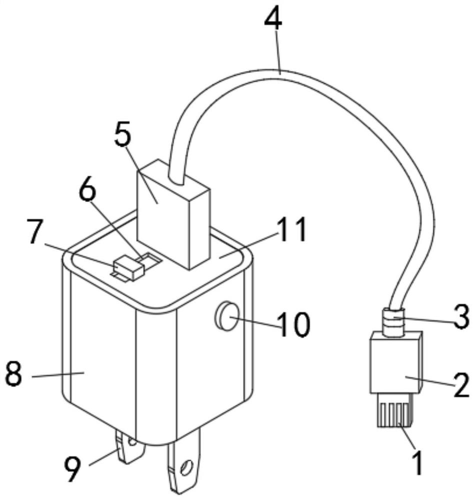 A waterproof and electric shock-proof power adapter