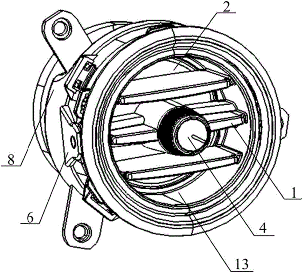 Circular wind outlet assembly of air conditioner of automobile