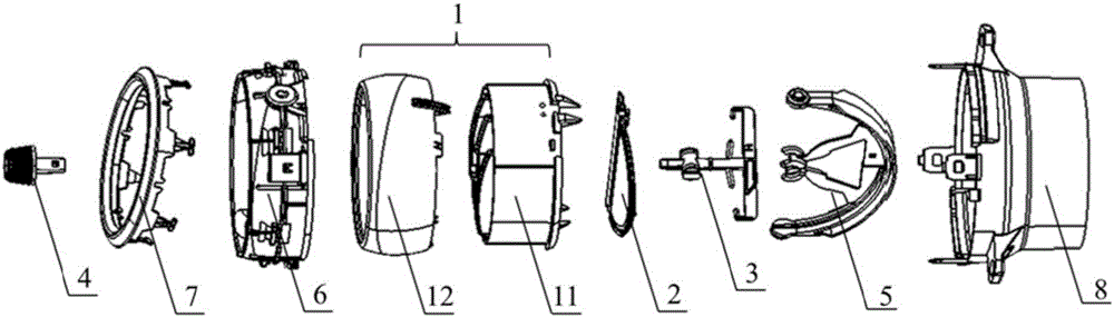 Circular wind outlet assembly of air conditioner of automobile