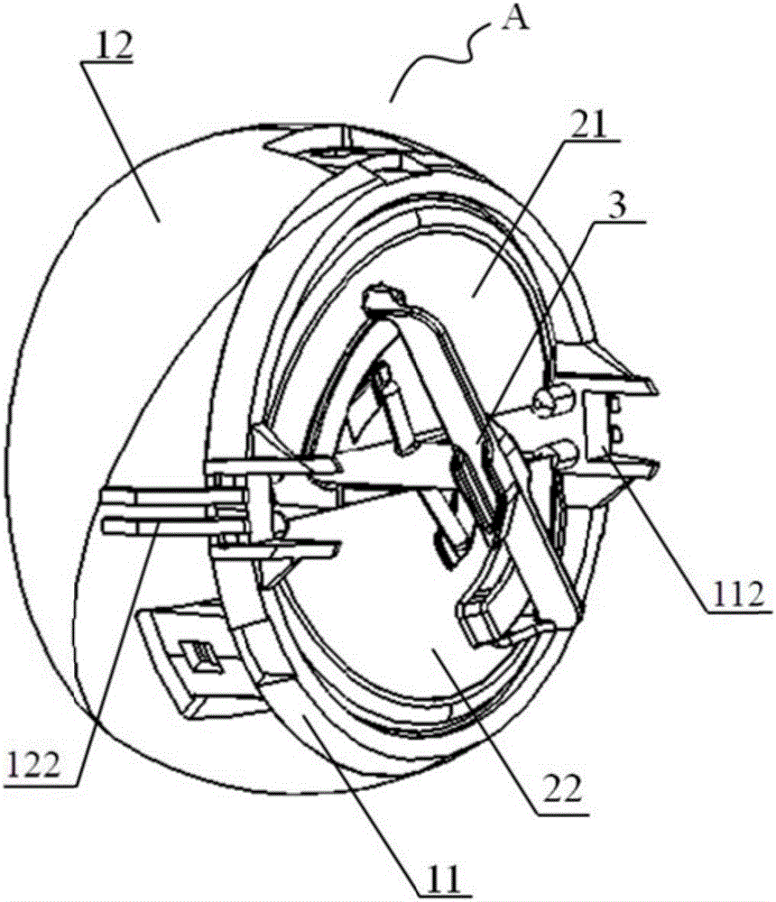 Circular wind outlet assembly of air conditioner of automobile