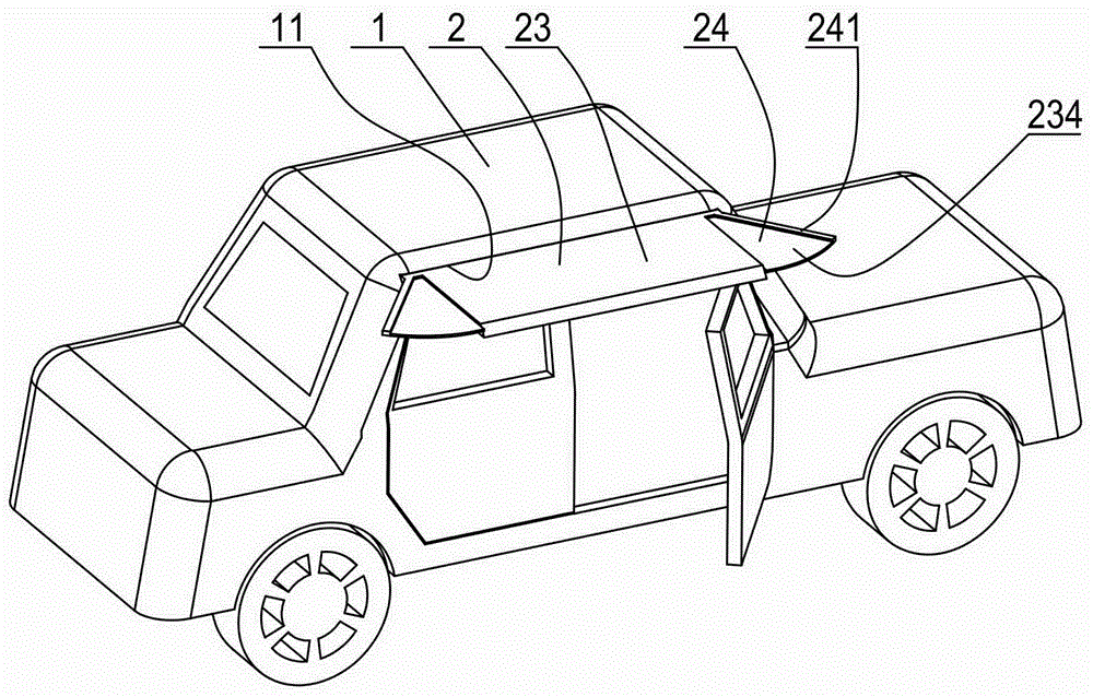 Automatic rain-shade mechanism used for saloon car