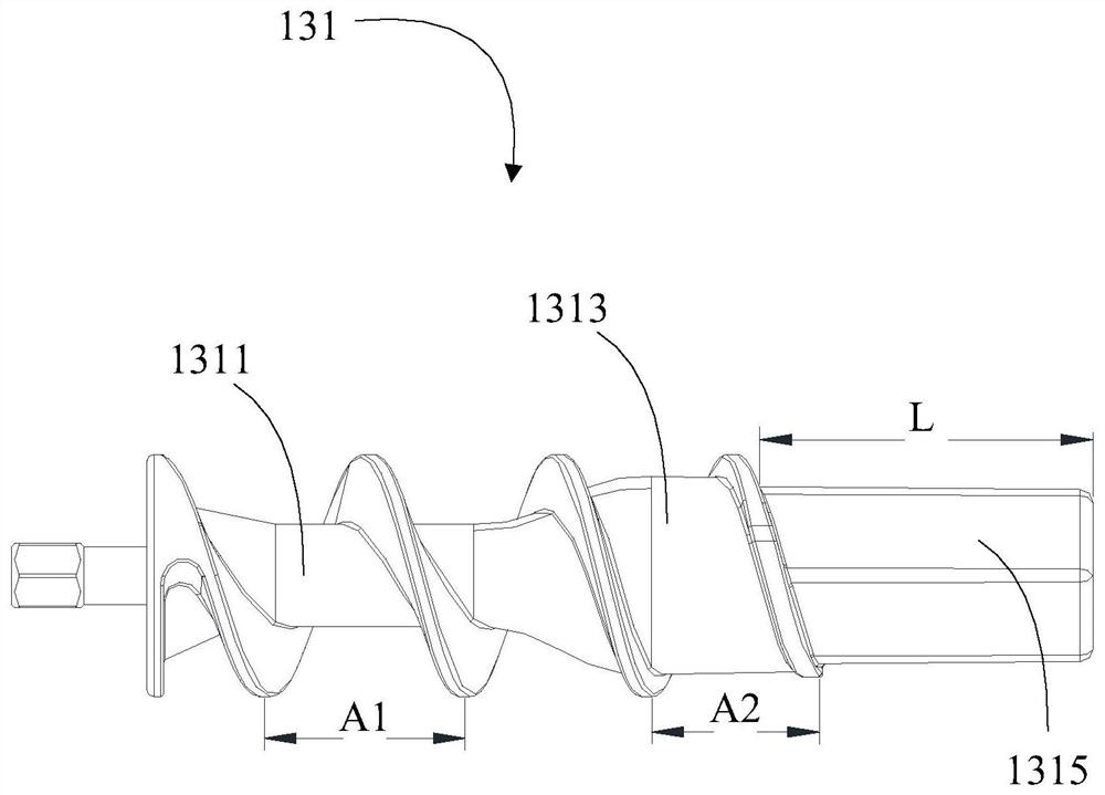 Surface screw assembly and pasta processing appliances