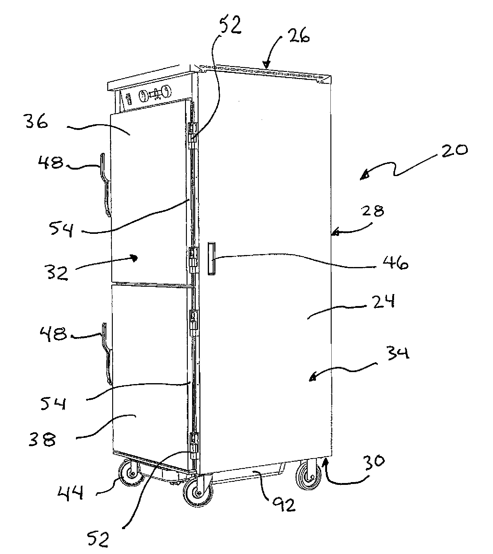 Heated humidified food cabinet