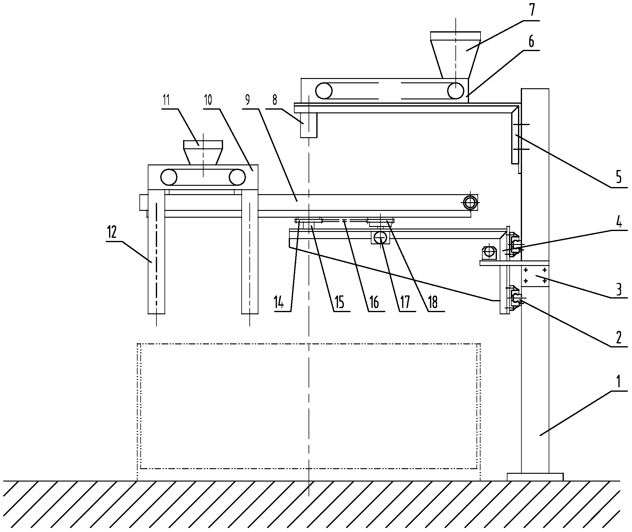 Automatic material spreading device for wine making