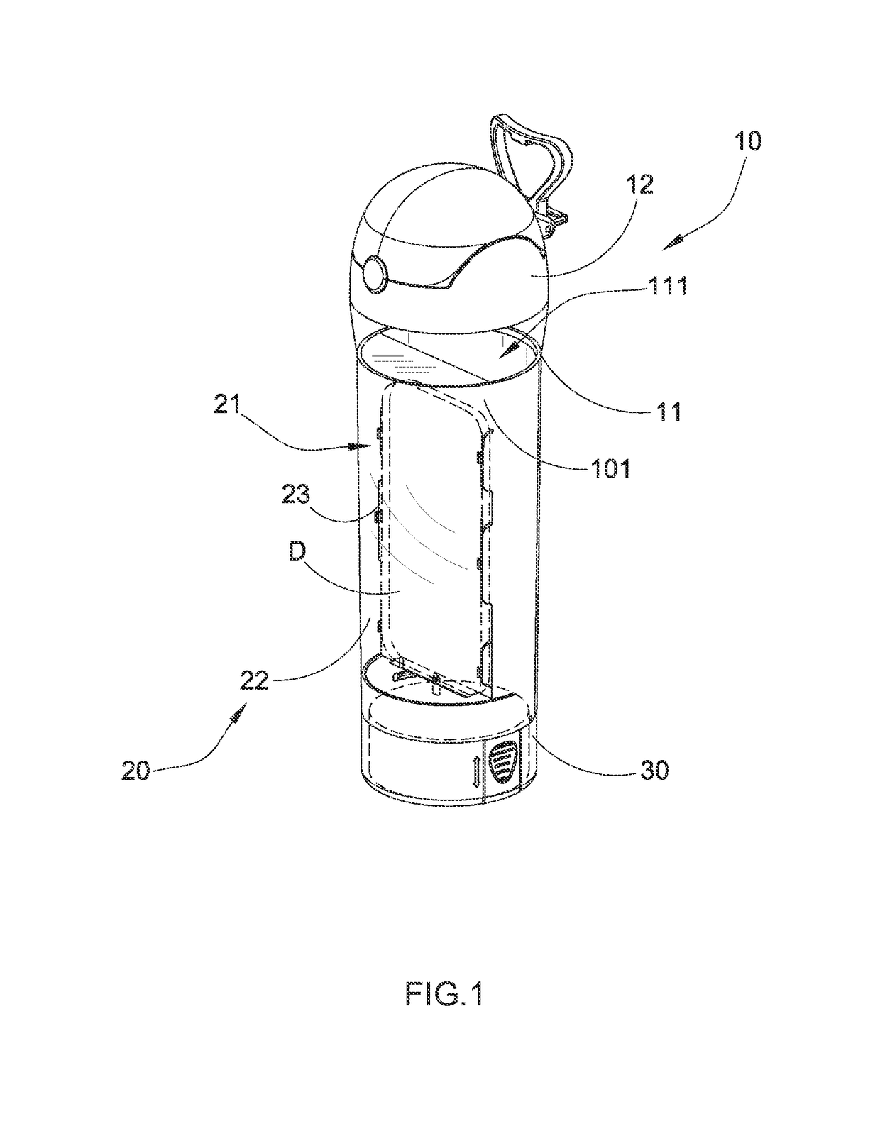 Beverage bottle with accessible station for portable electronic device