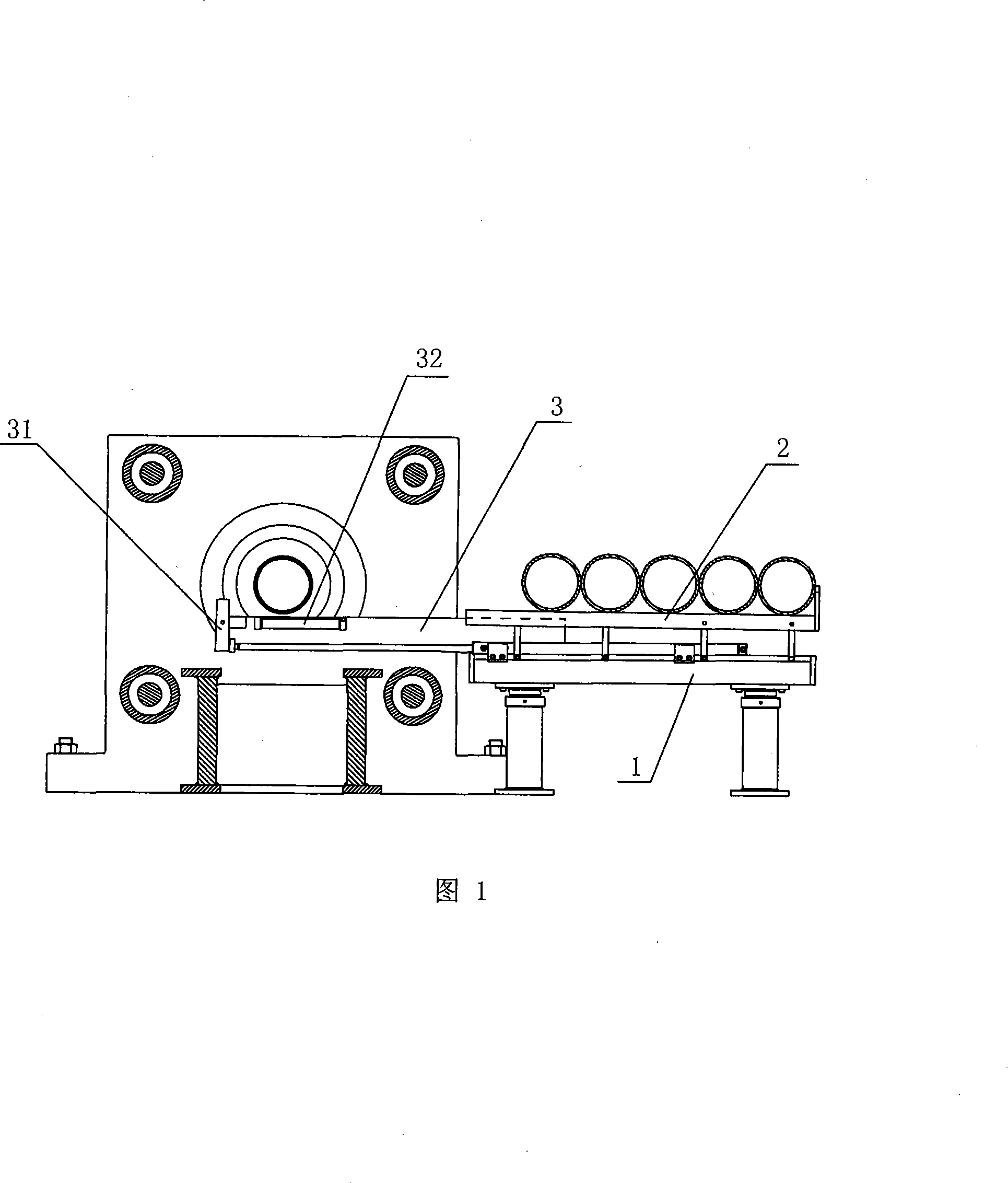 Material receiving device of cold drawing machine