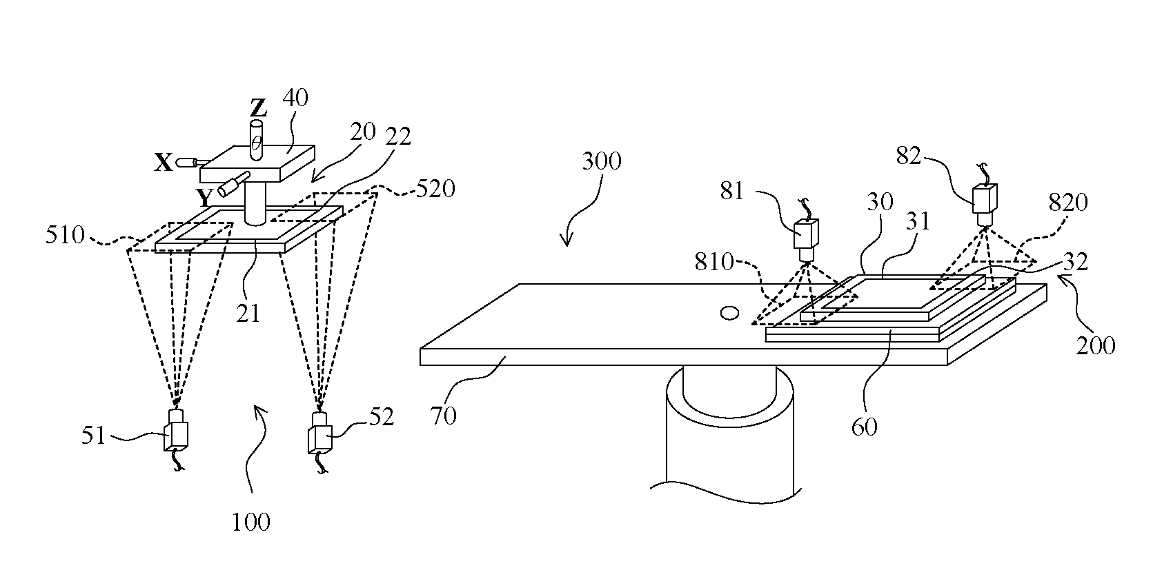 Aligning method and aligning system of unmarked different-space substrate assembly