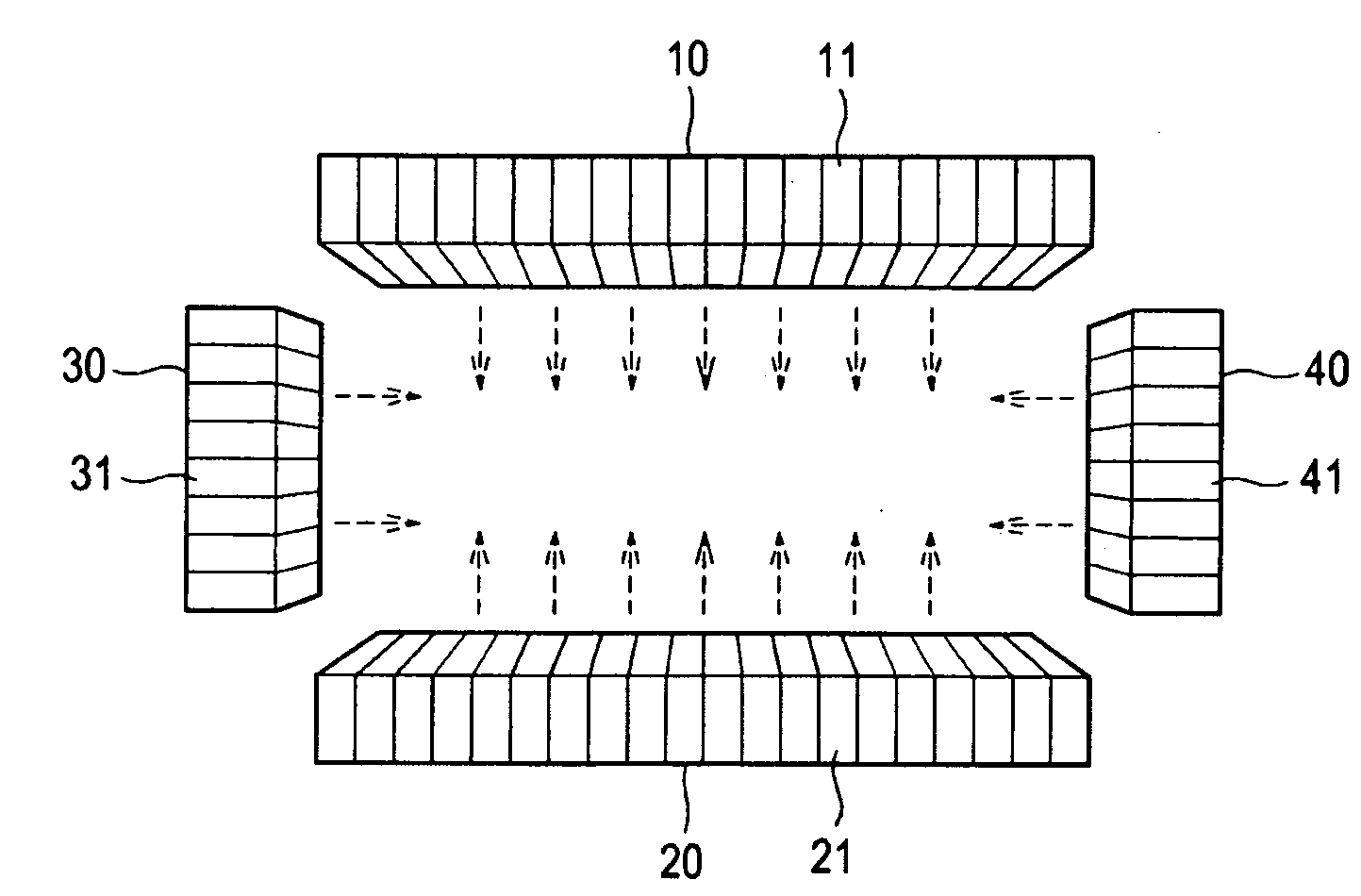 Ultrasound Diagnostic Device Having Transducers Facing Each Other