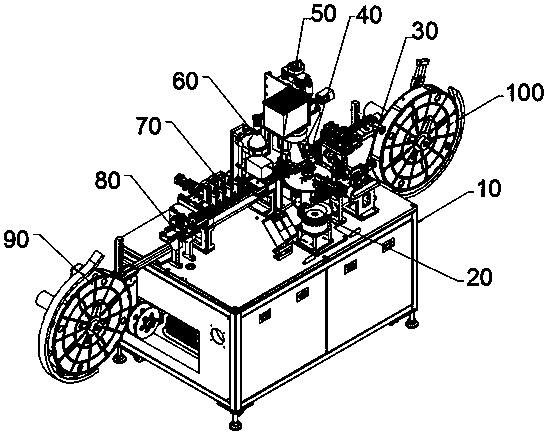 Device for metal material strip automatic feeding welding