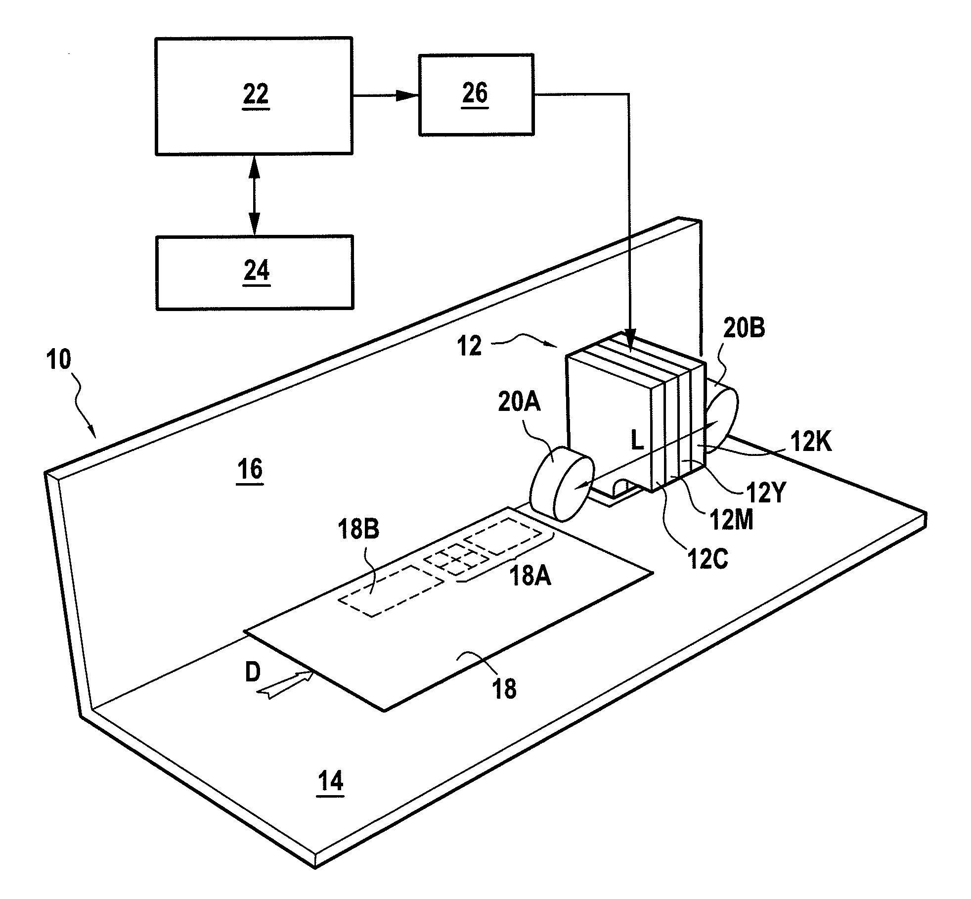 Color print module for a franking machine