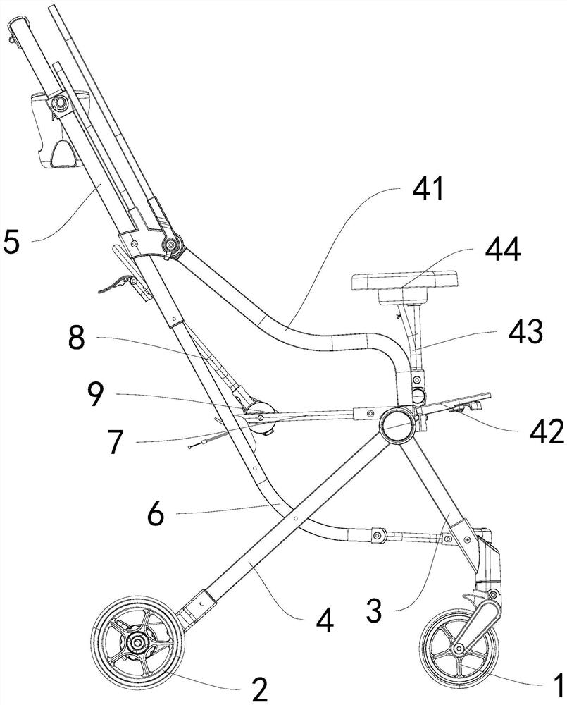 One-key linkage backrest folding mechanism and backrest folding method thereof