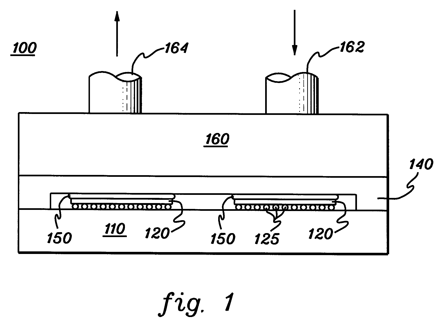 Multi-fluid cooling system, cooled electronics module, and methods of fabrication thereof