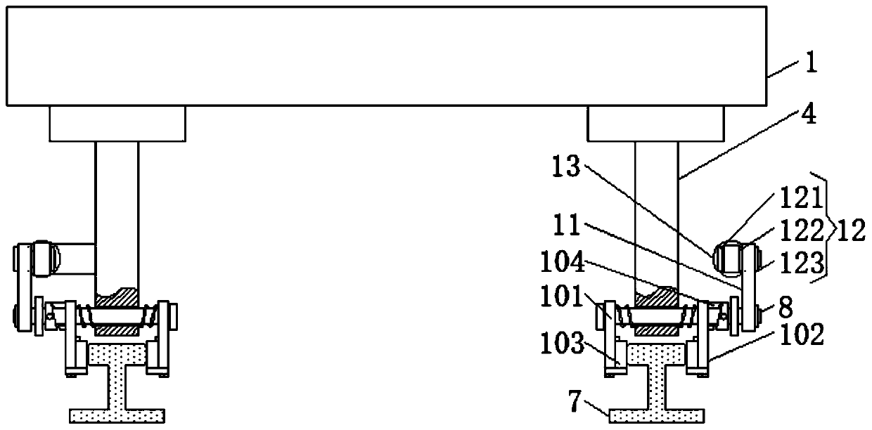 Mechanical braking system of main carrier body of trailing suction carrier