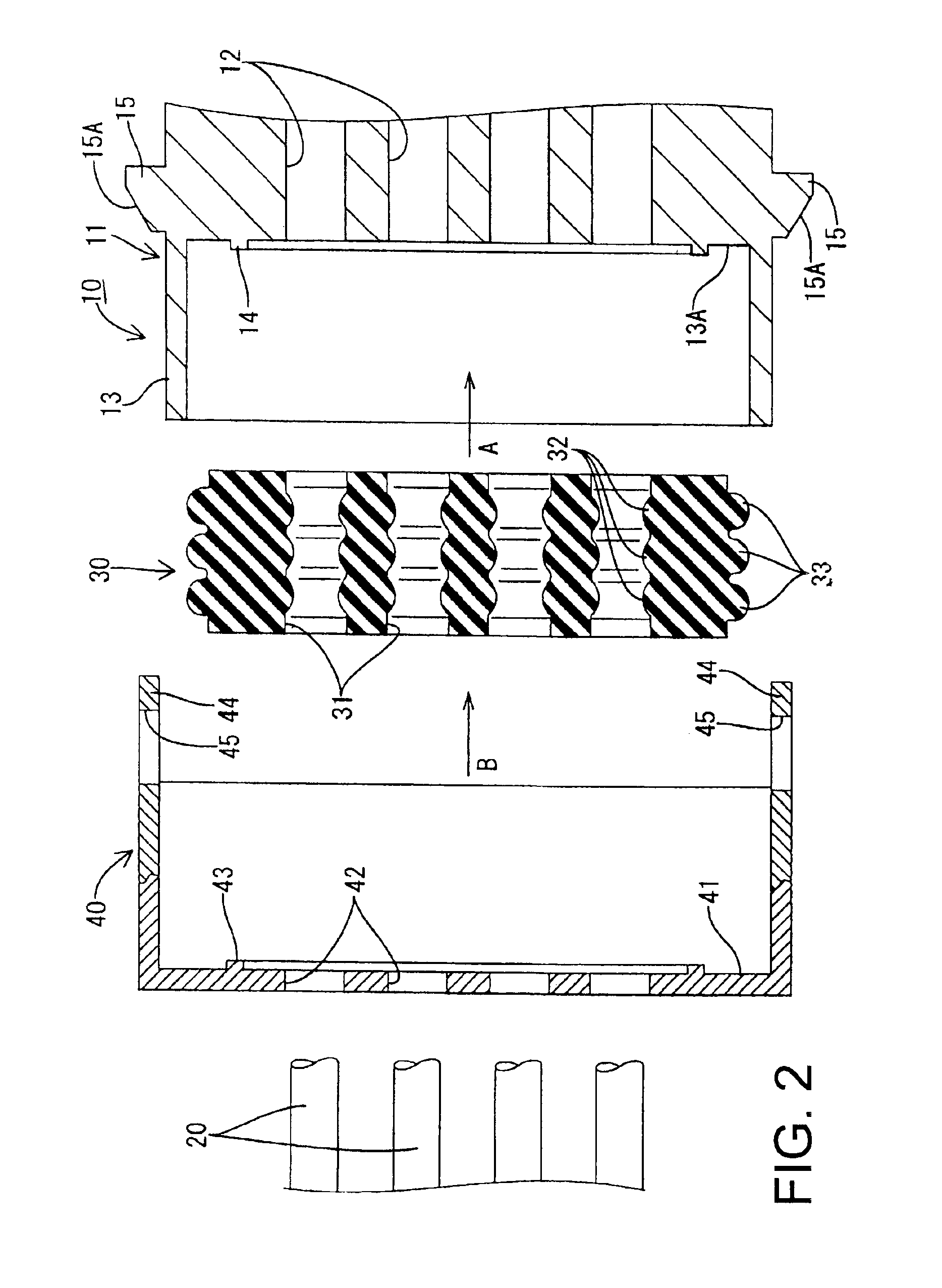 Waterproof connector with waterproof rib for sealed engagement with a rubber plug