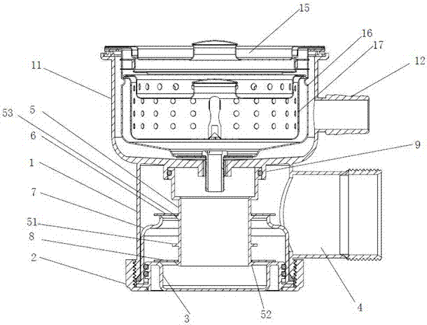 Drain trap with backward flowing prevention function and difficult drying effect of water seal