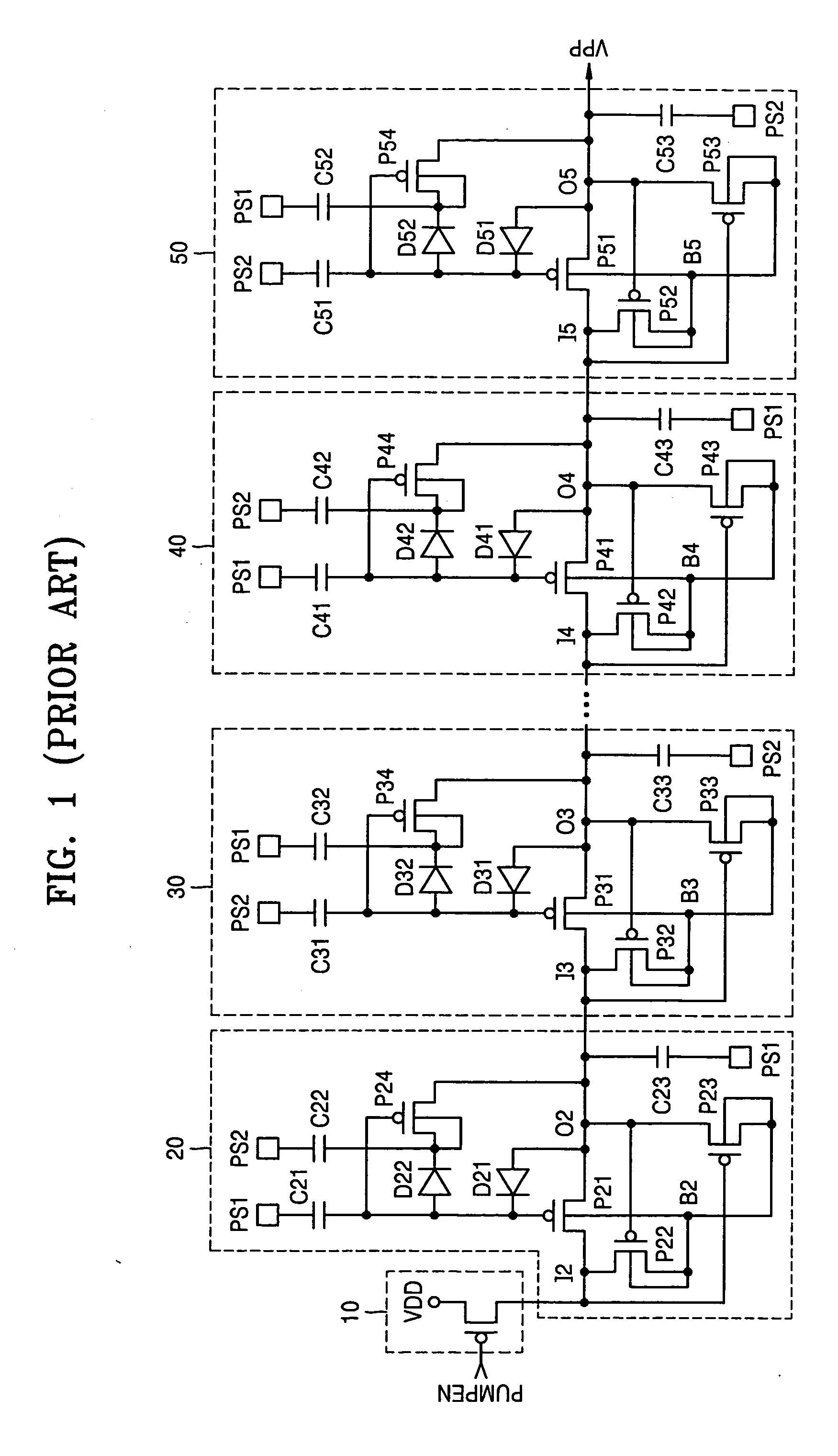 Charge pump circuit having high charge transfer efficiency