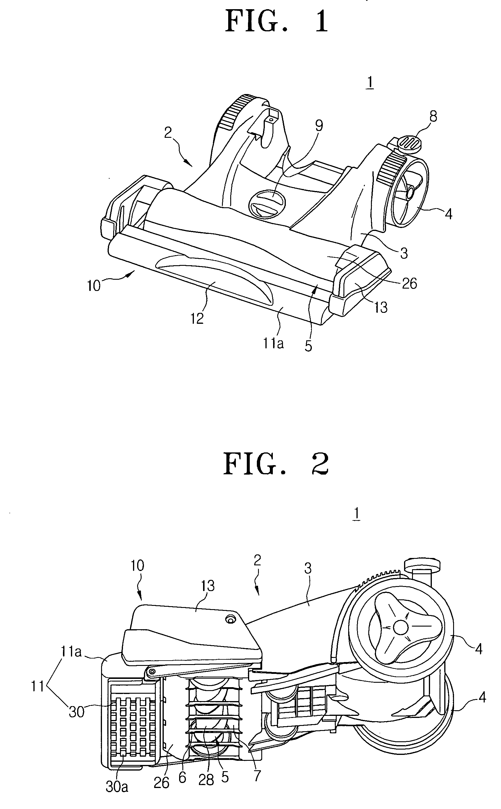 Nozzle assembly having subsidiary brush unit