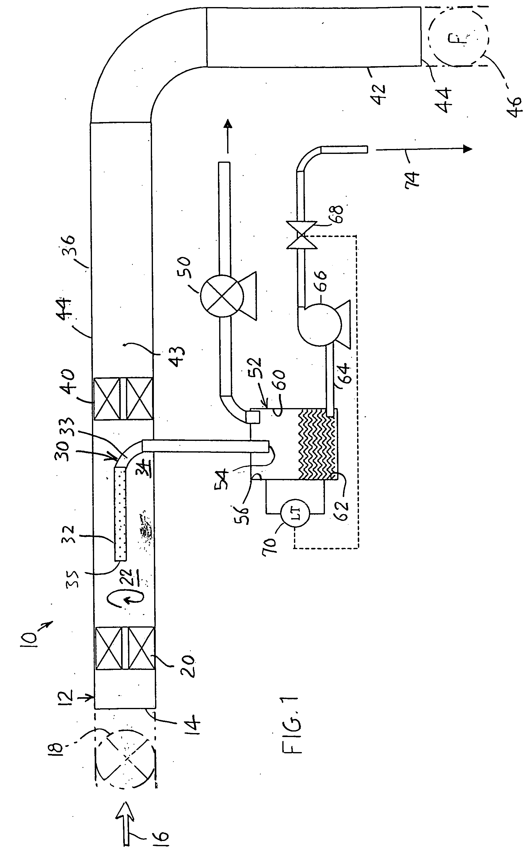 Gas/liquid separation in water injection into hydrocarbon reservoir