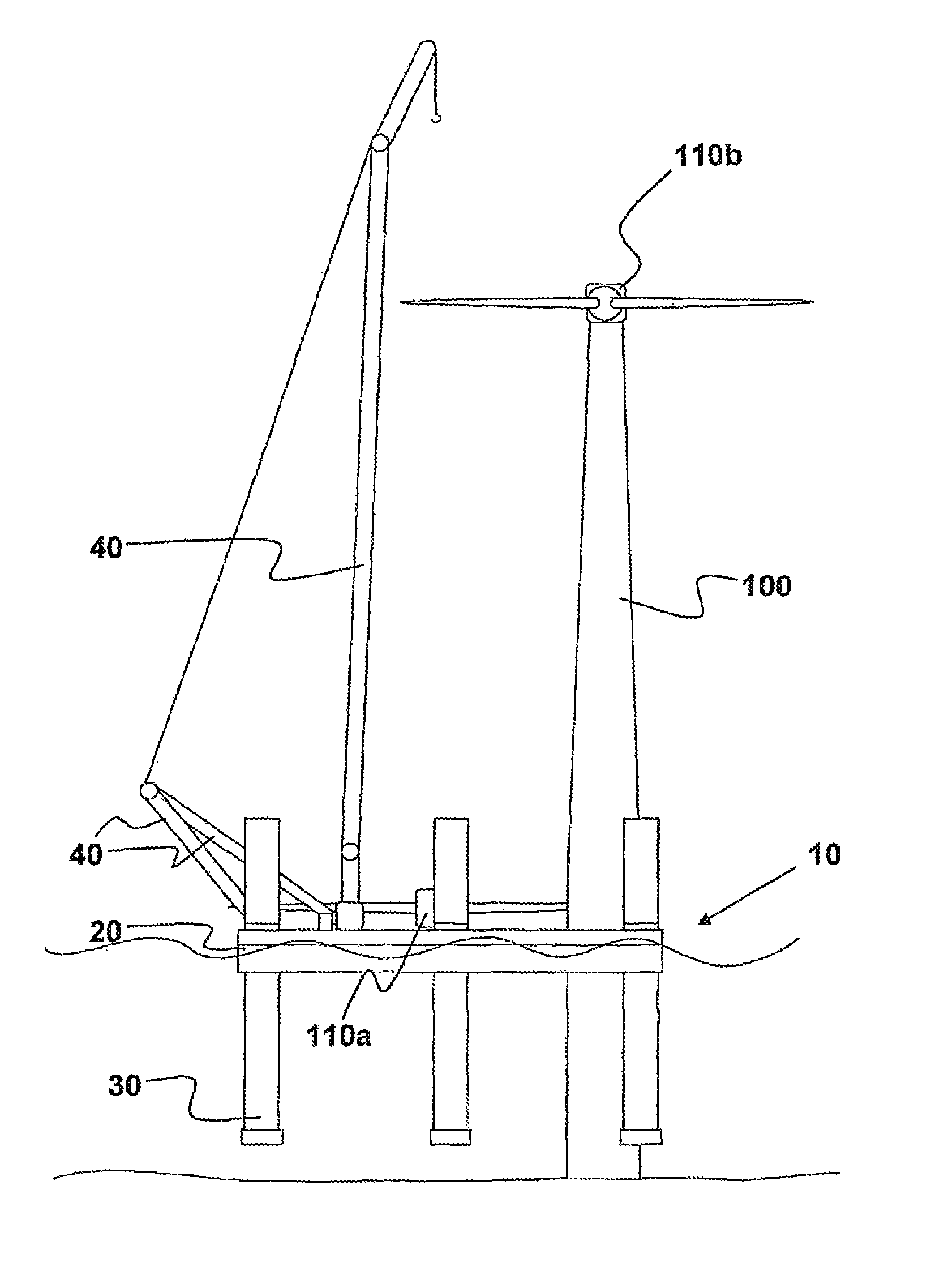 Method for transporting, erecting and replacing a nacelle including the rotor of an offshore wind turbine and watercraft for carrying out the method