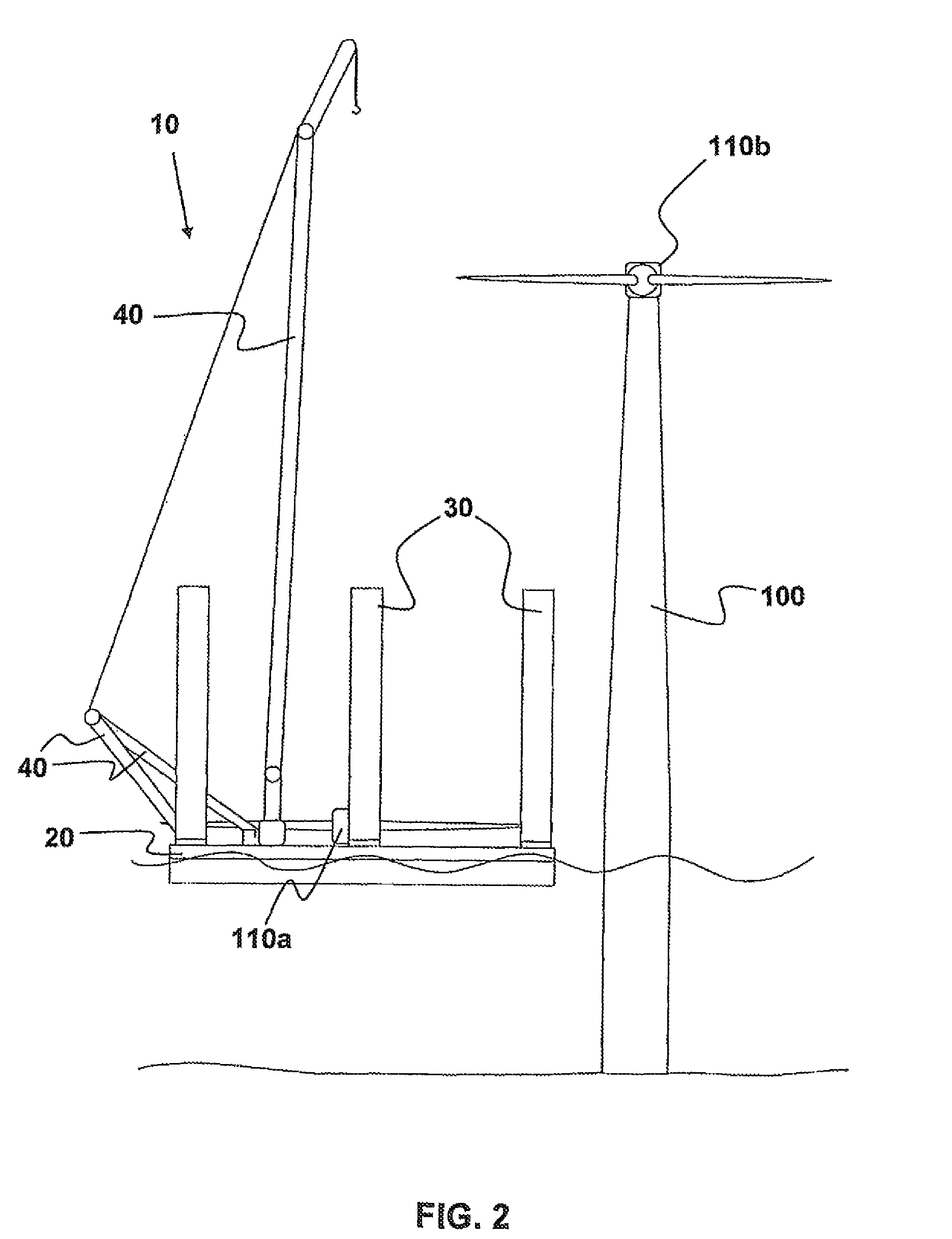 Method for transporting, erecting and replacing a nacelle including the rotor of an offshore wind turbine and watercraft for carrying out the method