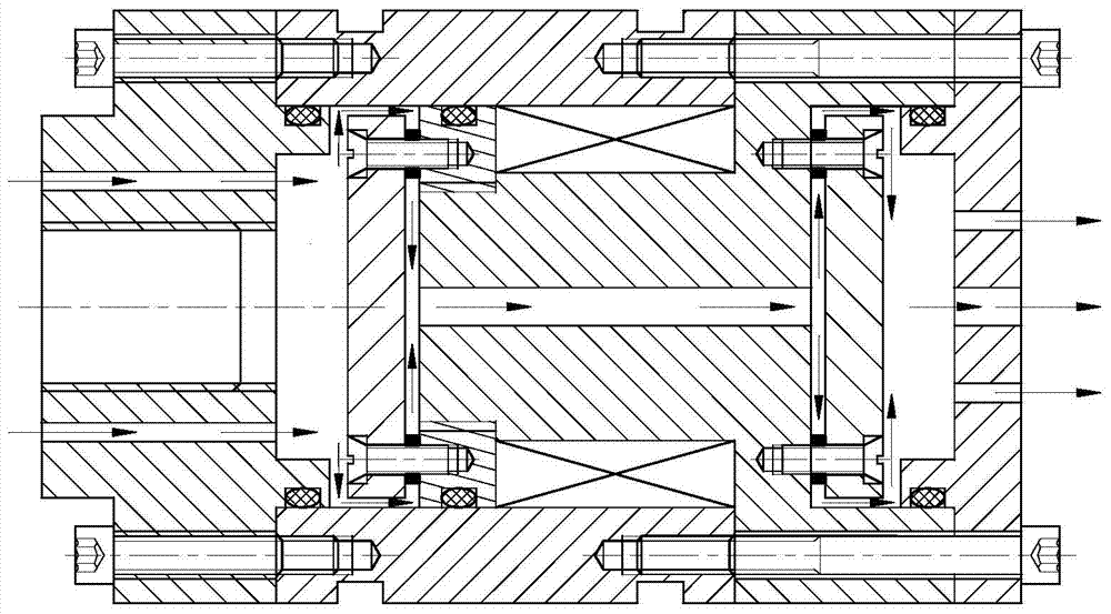 A magneto-rheological damper with a mixed-flow liquid flow channel