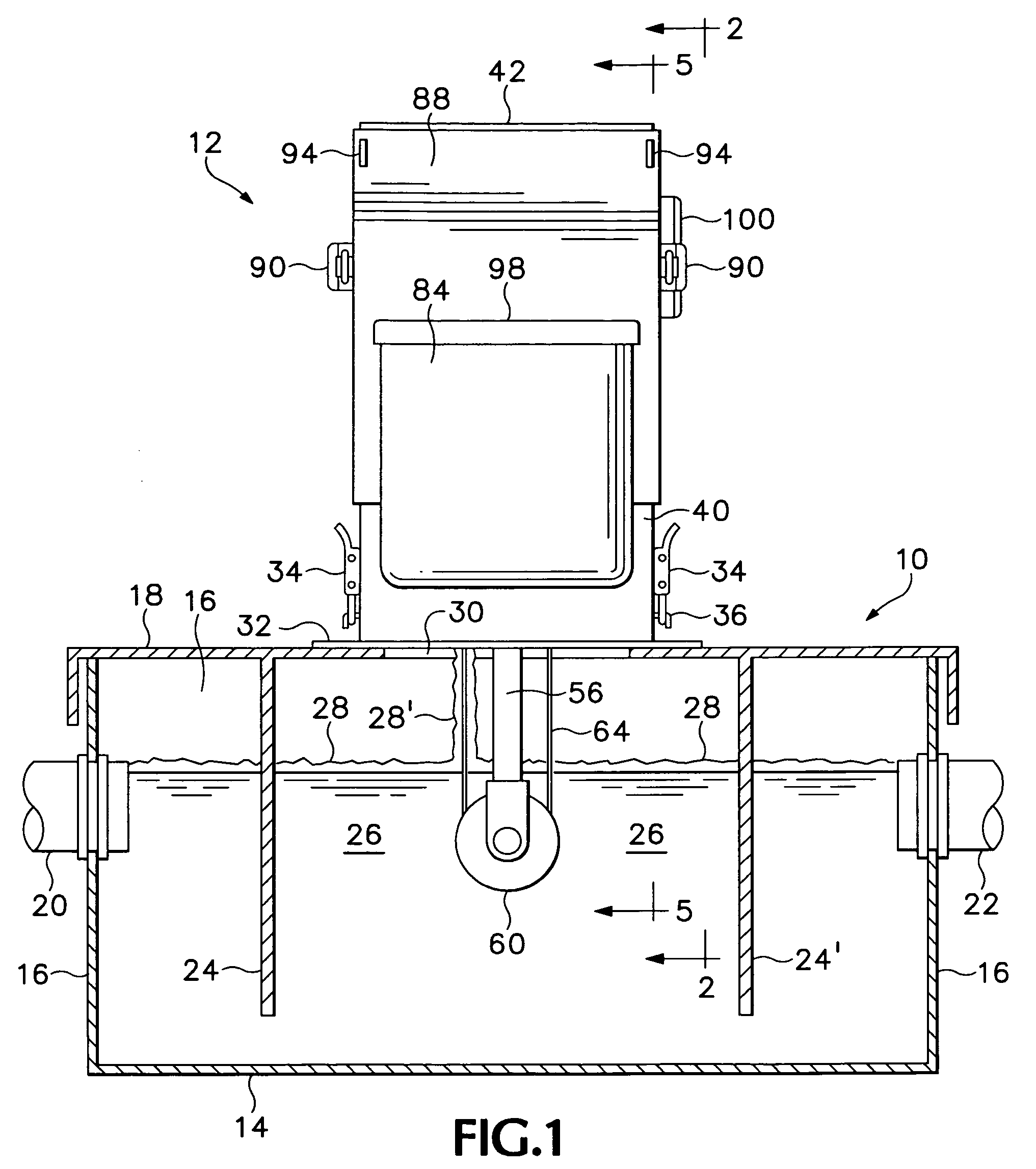 Tower-type grease removal apparatus for commercial grease trap assemblies