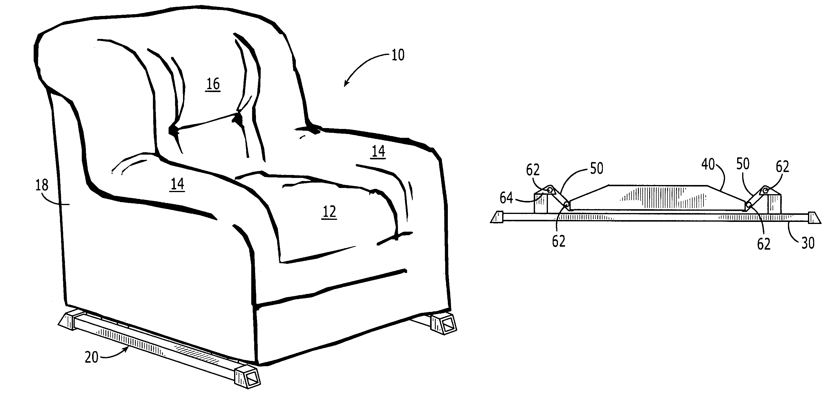 Hinged glider mechanism