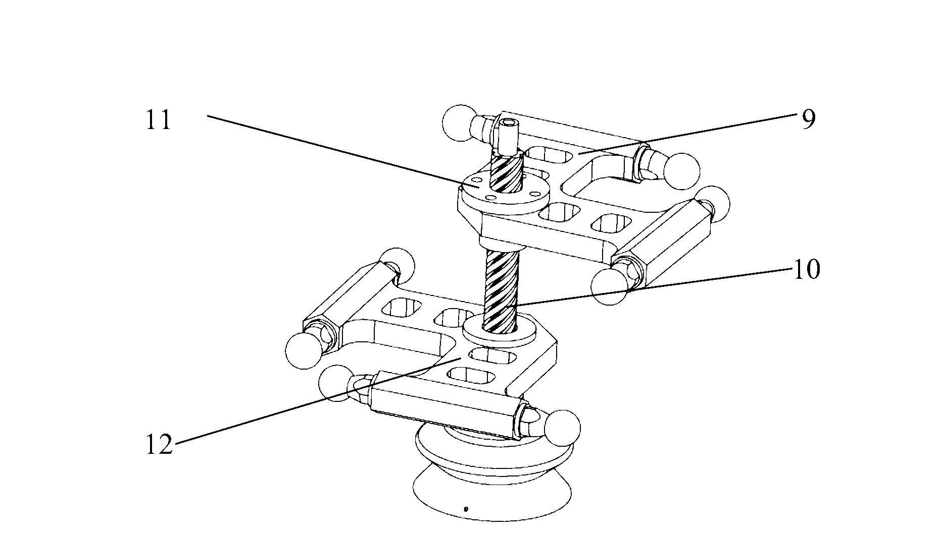 Parallel mechanism with three-dimensional translation and one-dimensional rotation functions