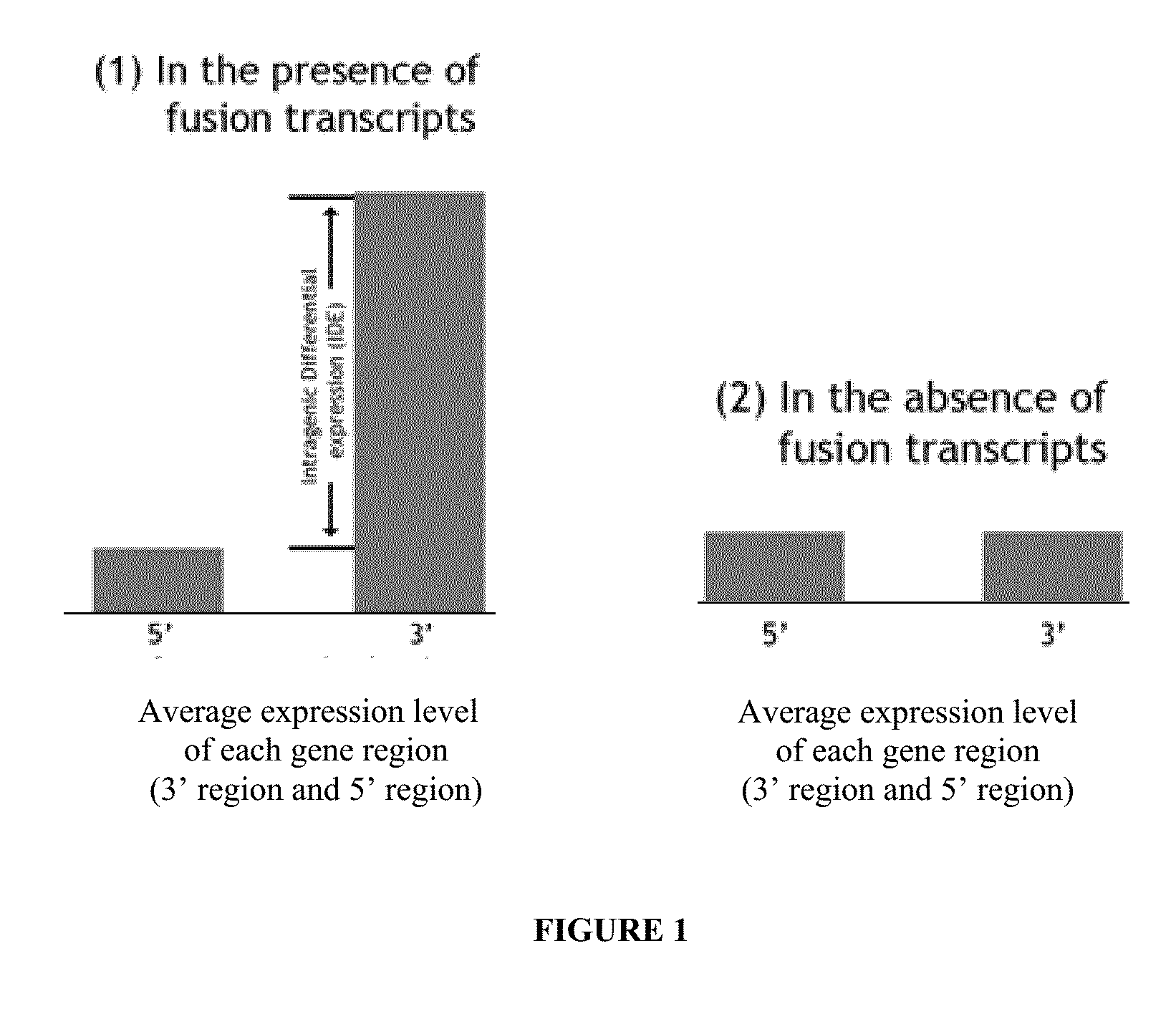 Detection of gene fusions by intragenic differential expression (IDE) using average cycle thresholds