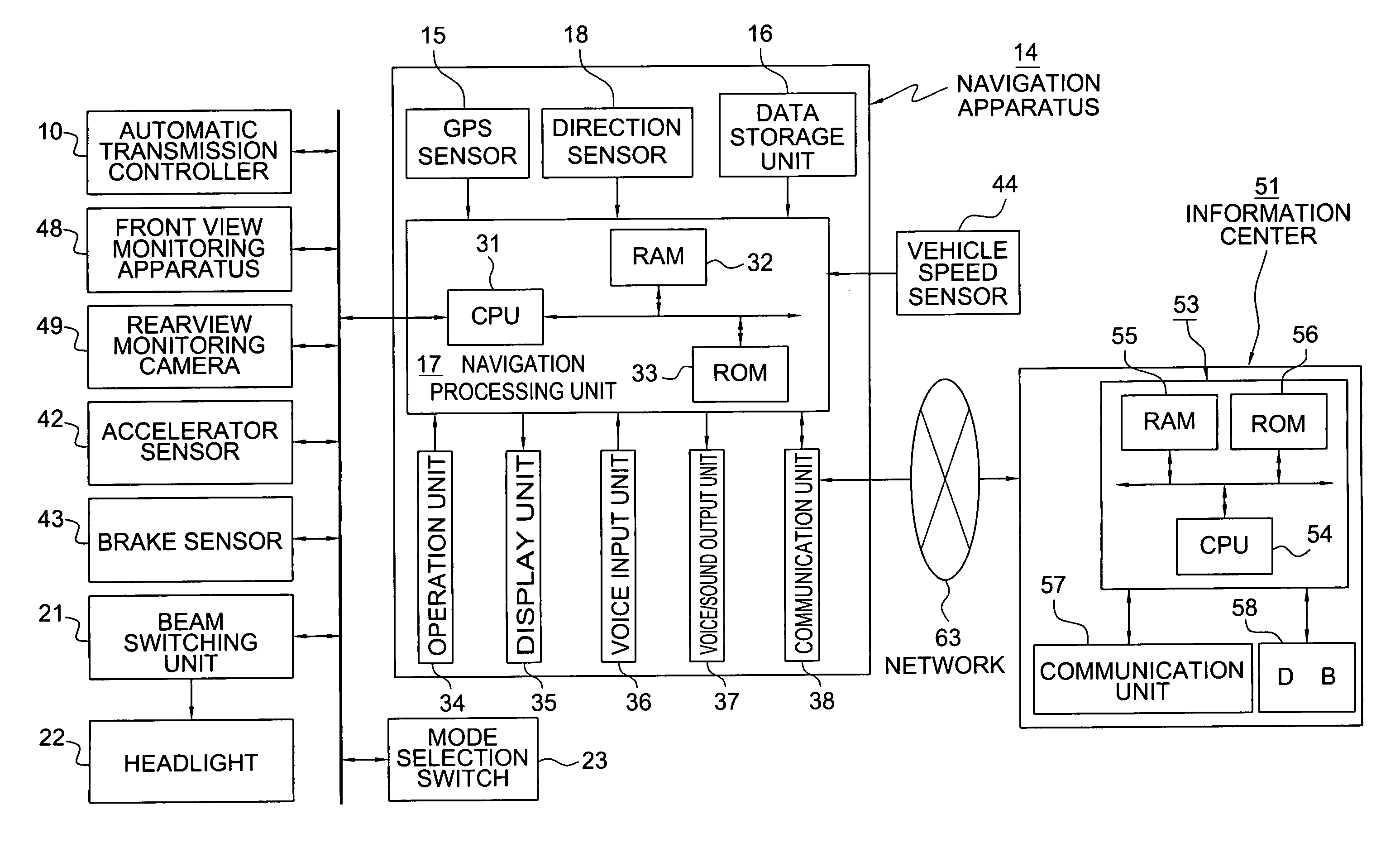 Headlight beam control system and headlight beam control method