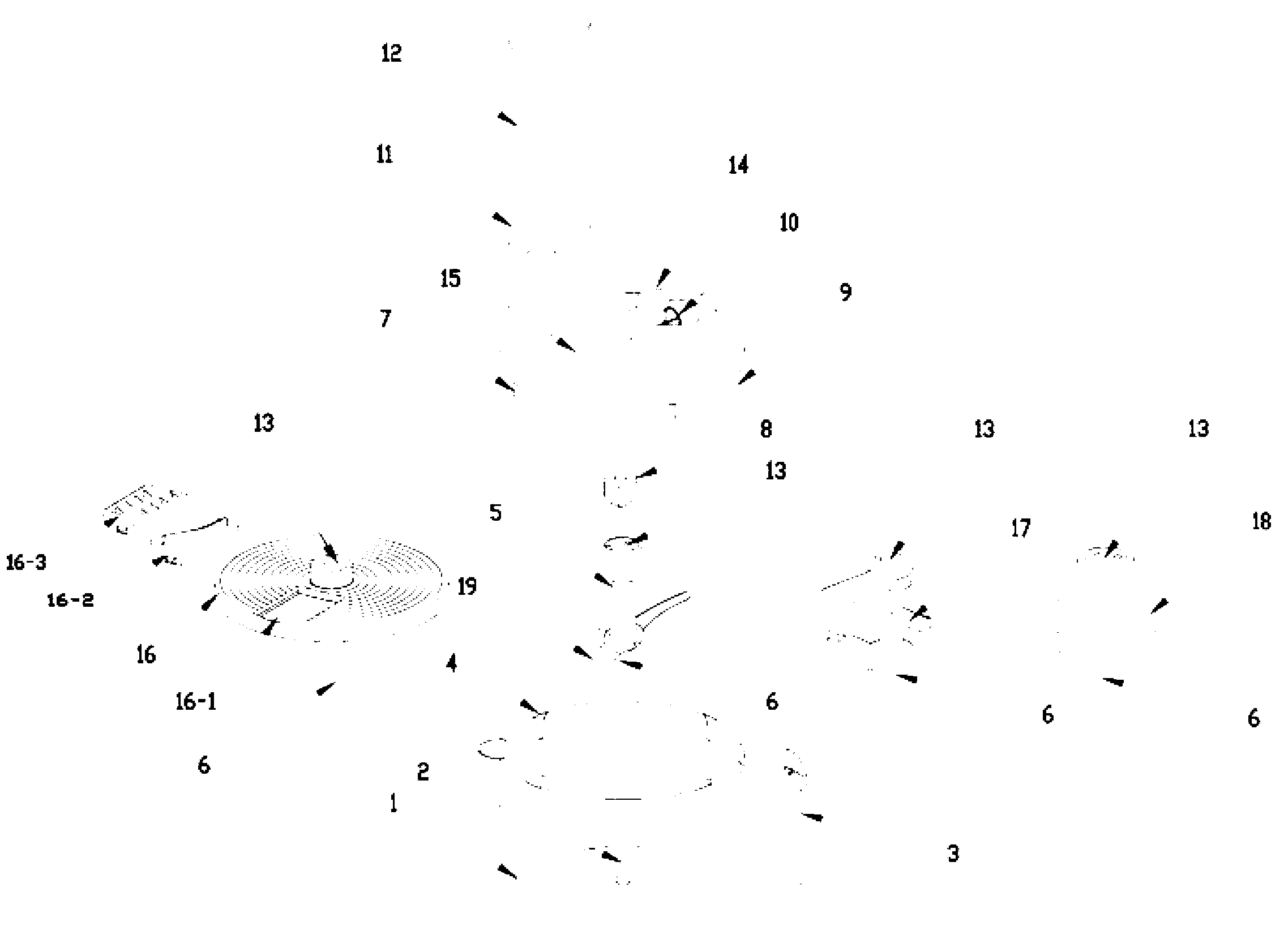 Stirring-type food smashing device