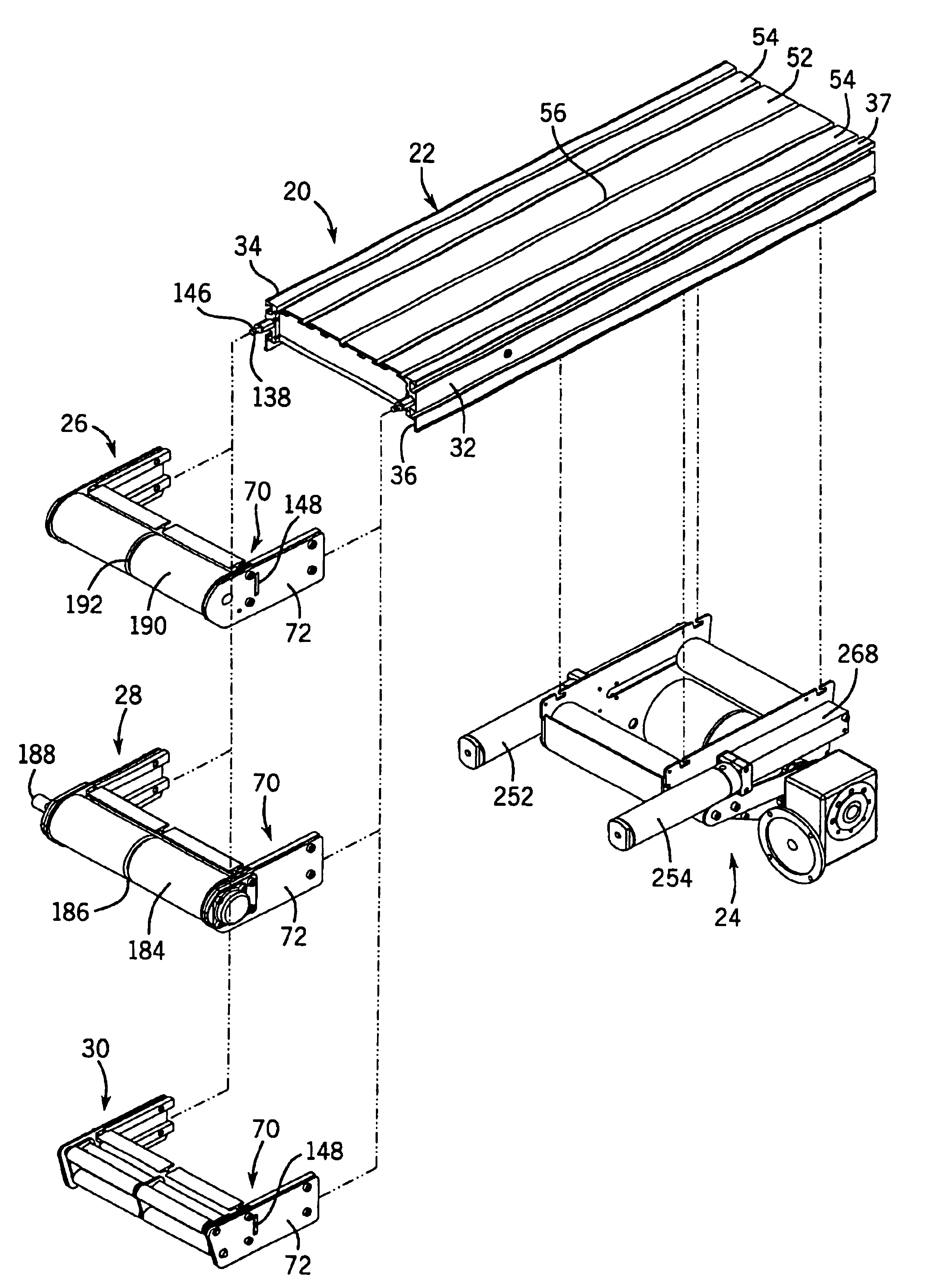 Endless belt conveyor frame