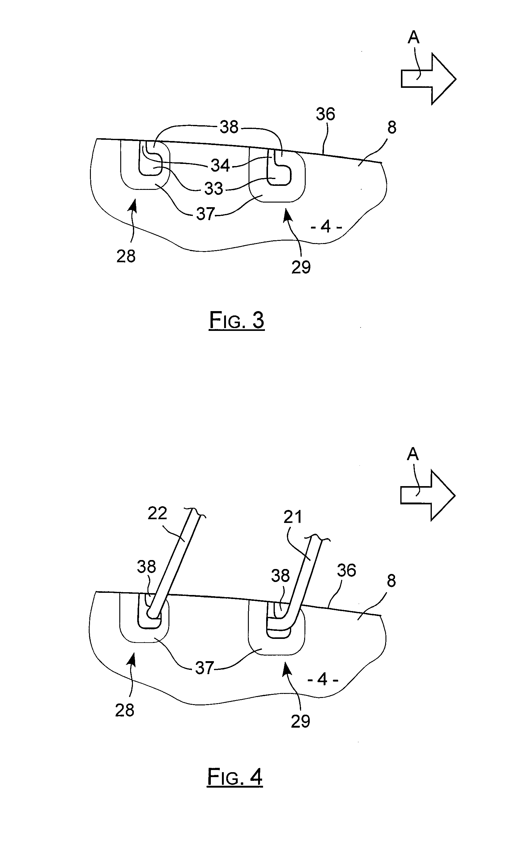 Inflatable airbag arrangement comprising a flap connected to an instrument panel by a linear link having four parallel retaining portions