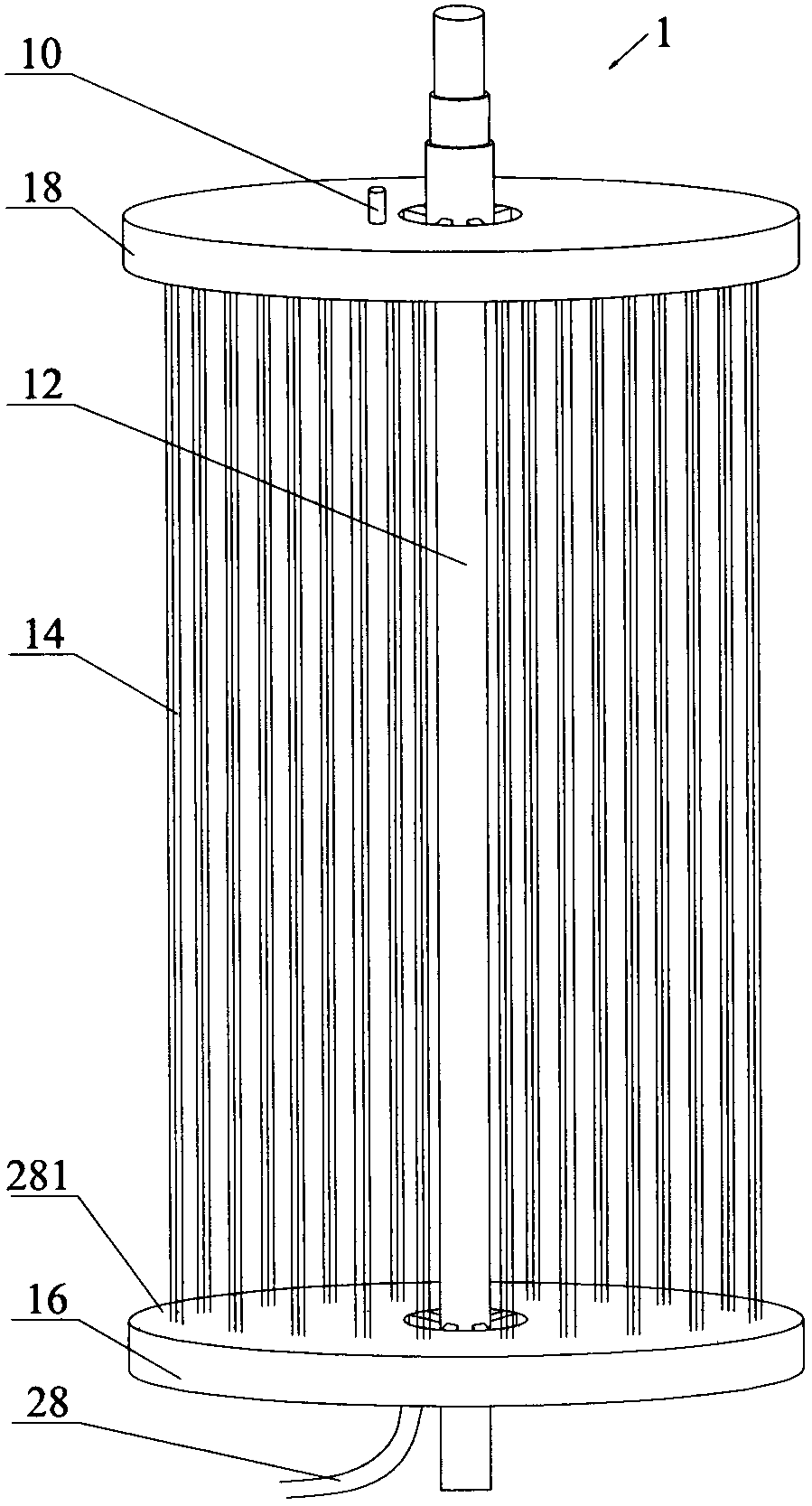 Rotary drum membrane component, membrane bioreactor and cleaning method of membrane bioreactor