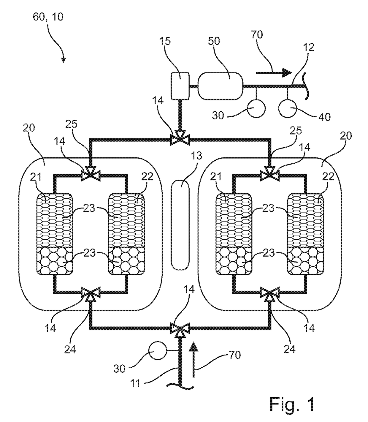 Method for operating an air-drying device for drying air, air-drying device for drying air as well as compressed air system