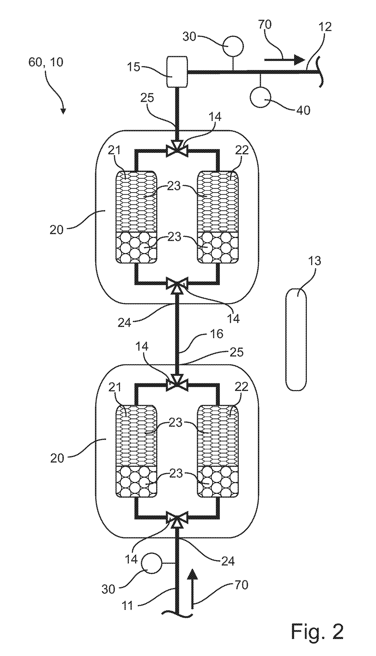 Method for operating an air-drying device for drying air, air-drying device for drying air as well as compressed air system