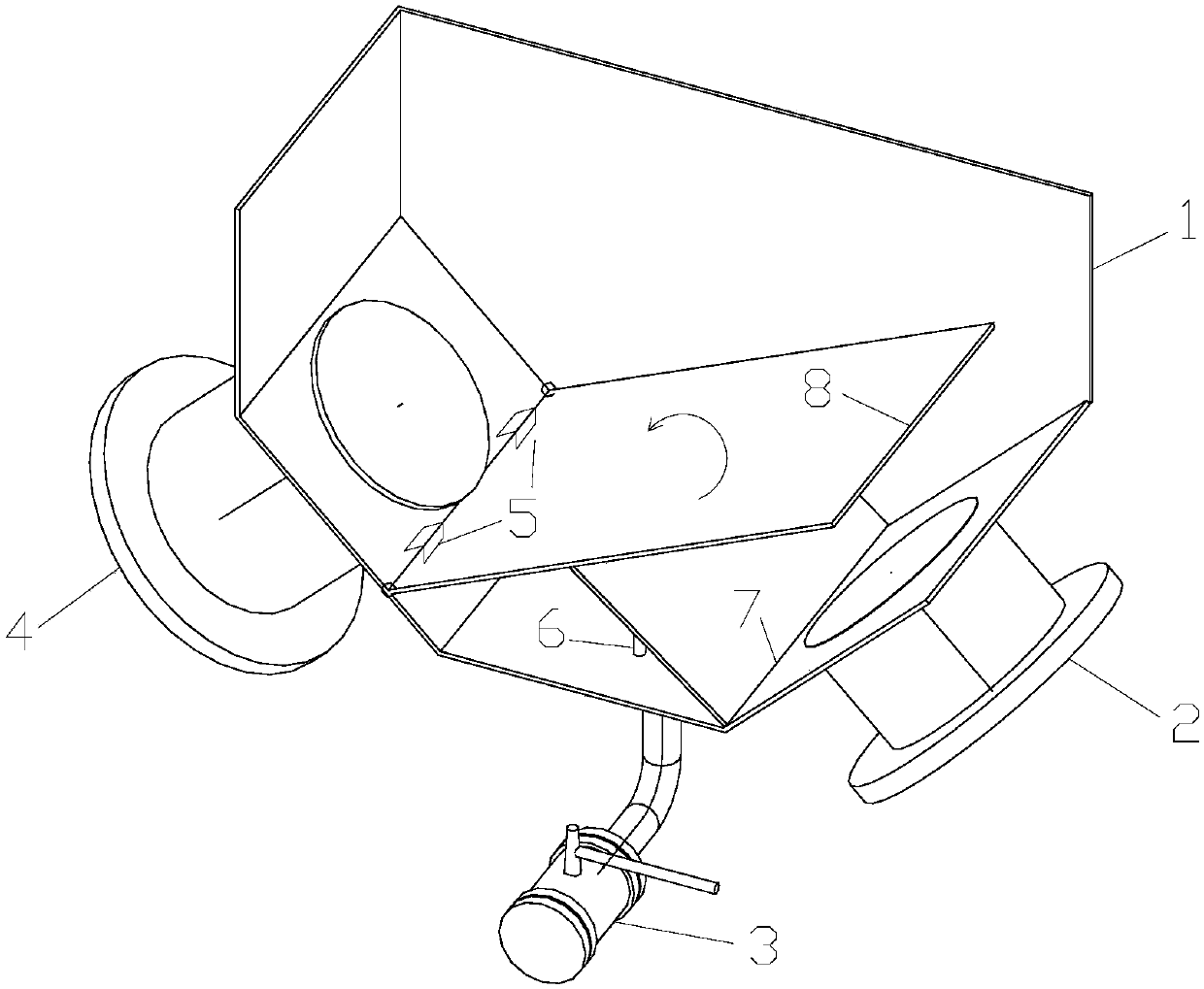 Switchable rock debris distribution box