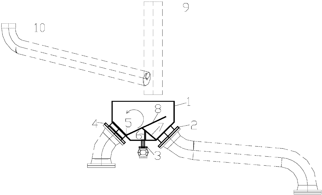 Switchable rock debris distribution box