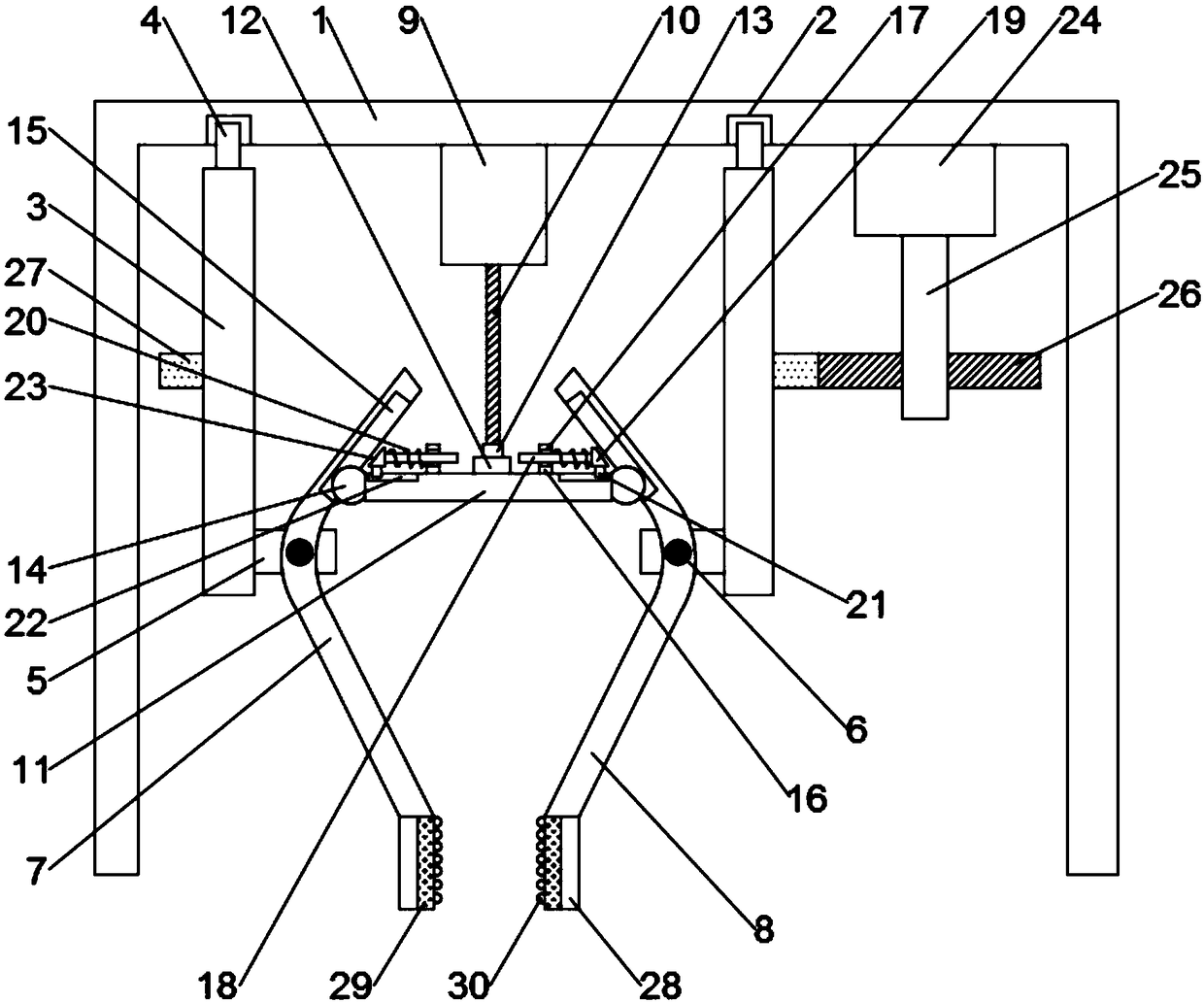 Cold header clamping device of hardware fitting producing of industrial automation equipment