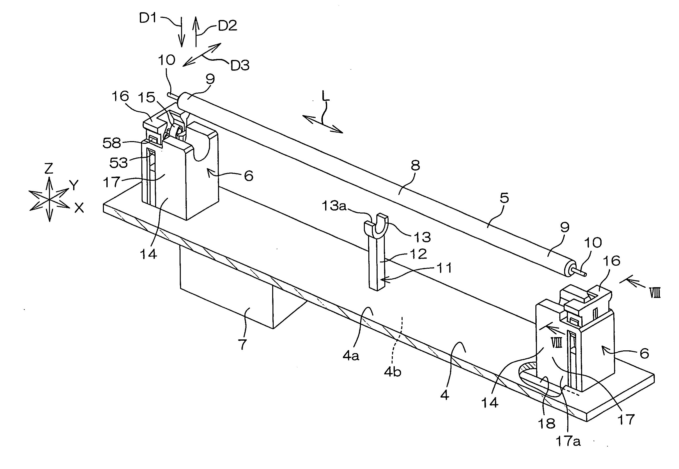 Fluorescent tube attaching structure