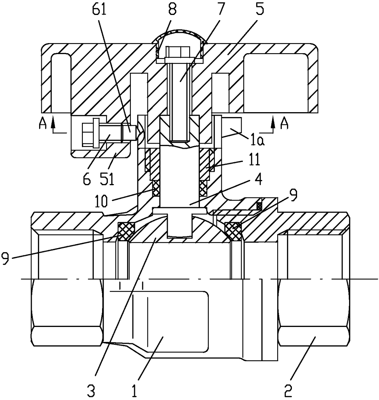 A lock control ball valve