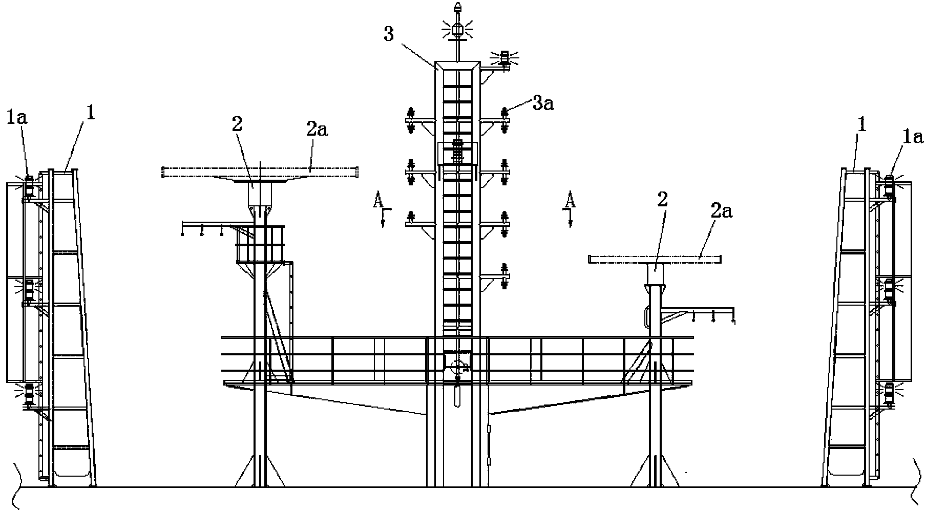 Compact radar mast provided with semi-round illuminating light